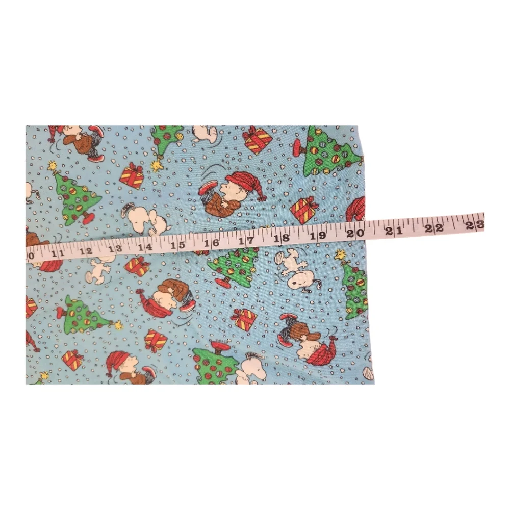 Vintage Peanuts Snoopy Christmas Pillowcase Standard Rare Blue Red Trees Charlie